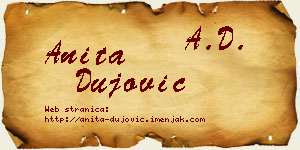 Anita Dujović vizit kartica